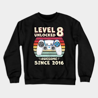 Eight 8Th Birthday Decoration Boy 8Yr 8 Year Old Birthday Crewneck Sweatshirt